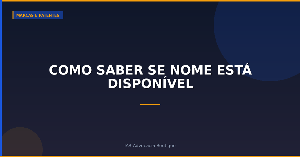Como saber se nome está disponível
