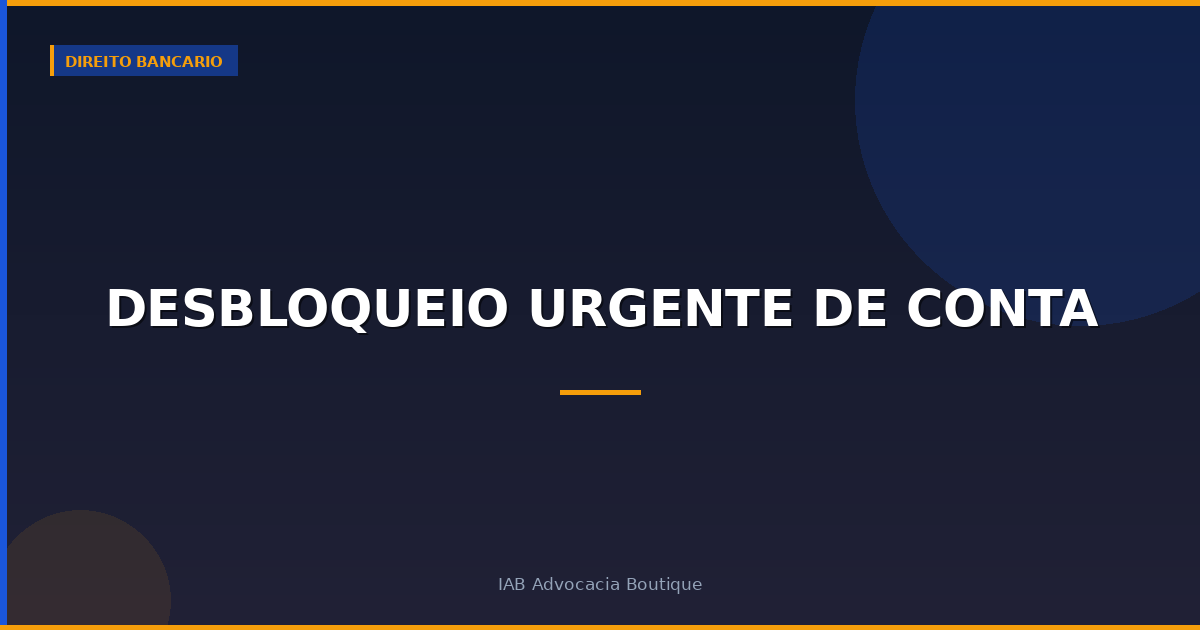 Desbloqueio urgente de conta