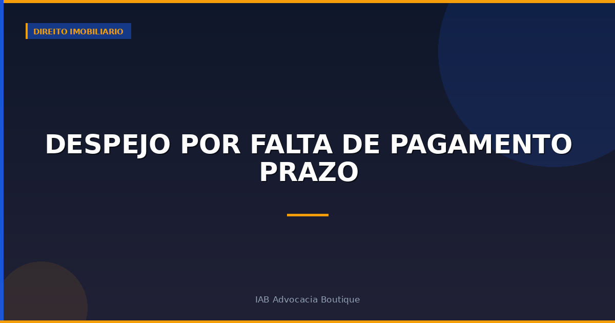 Despejo por falta de pagamento prazo