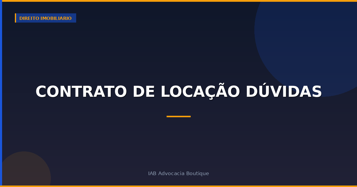 Contrato de locação dúvidas