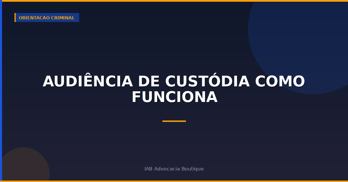 Audiência de custódia como funciona