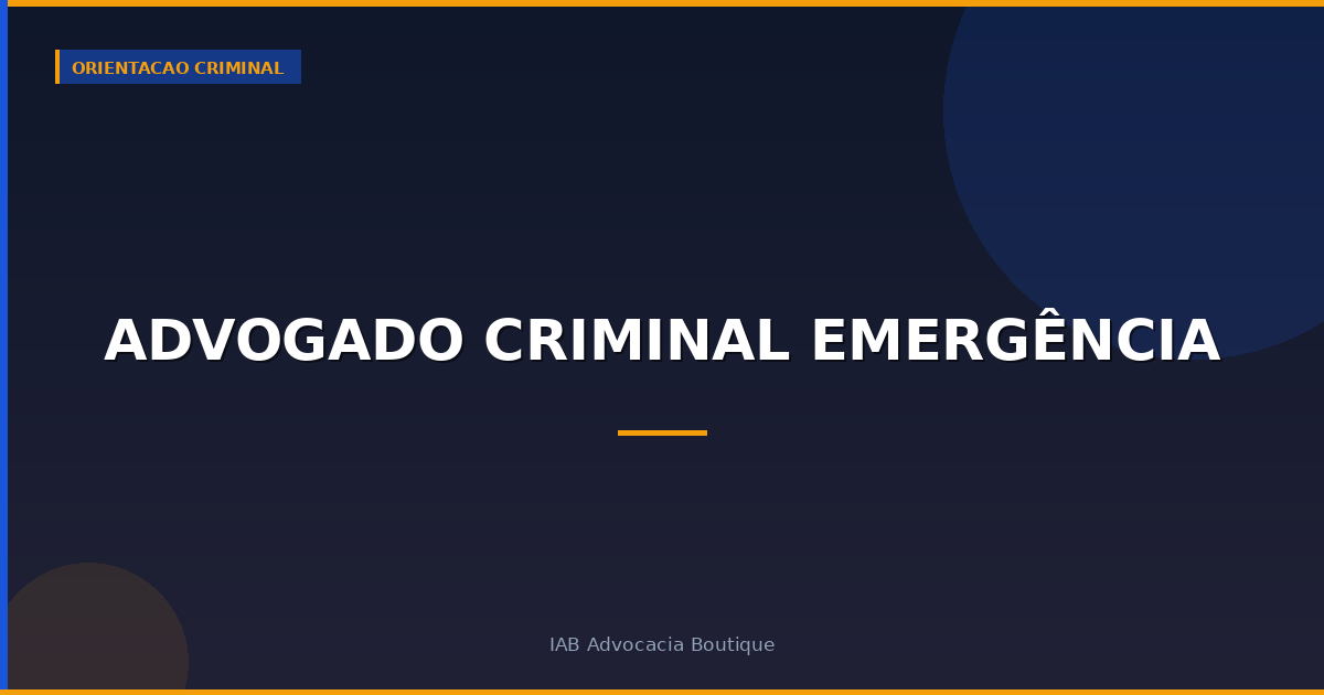 Advogado criminal emergência