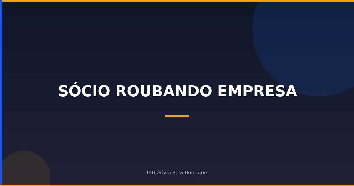 Sócio roubando empresa